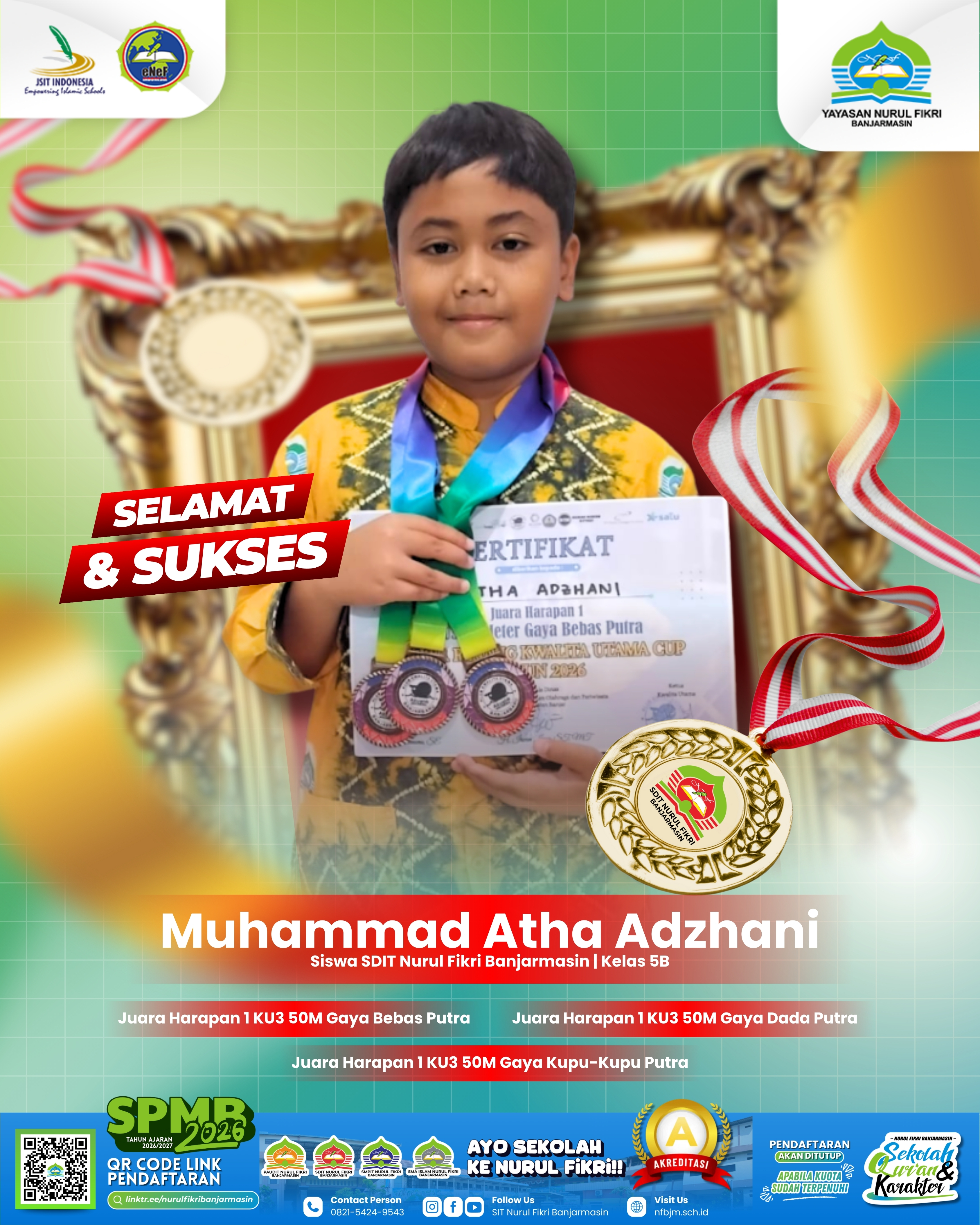Atha dan Tiga Jejak Gemilang di Kolam Juara
